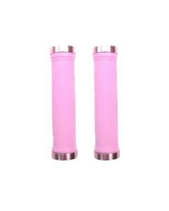 Trigram Lock-on Bike Grips Kraton Rubber 130mm with 2 side lock rings Pink