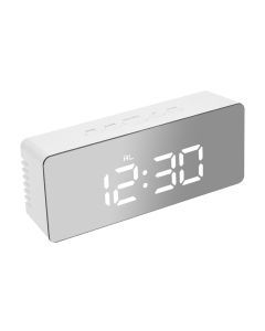 Traderight Group  Alarm Clock Digital Led Mirror Desk Table Temperature Time Snooze USB Battery