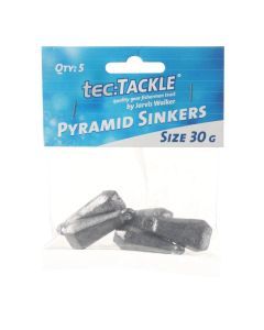 5 Pack of Jarvis Walker Size 30g Pyramid Sinkers