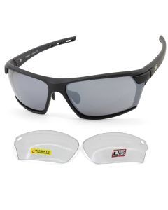 Dirty Dog Sport Evolve X1 Black/Silver & Clear Changeable Lens Sunglasses