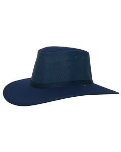 Bilby Breeze Lightweight Navy Blue Wide Brim Hat with Ventilated Mesh Gusset