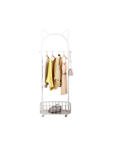 White Cat Ears Nordic Clothes Hanger with Basket