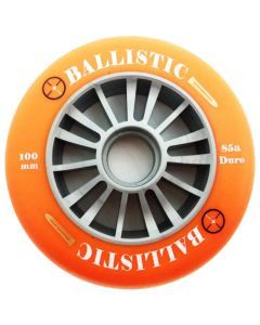 Ballistic 100mm Urethane Scooter Wheel Silver Plastic Core (Orange)