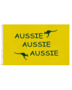 Australia Aussie Yellow Flag w/ Kangaroo & Eyelets - 90x150cm