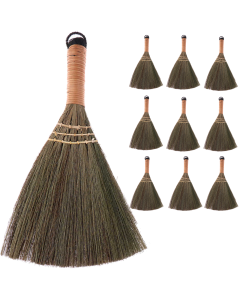 10x Natural Straw Mini Hand Brush Sweeper Bulk Pack (Broom & Duster)