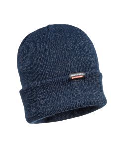 Portwest Navy Reflective Knit Beanie Hat - Hi Vis Winter Workwear