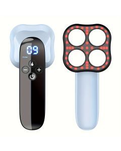 Rechargeable Handheld Massager with 4-Point Head(Blue)