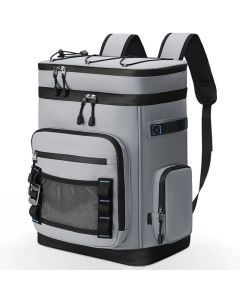 30L Camping Insulated Backpack Hot Cold Storage Gray