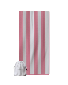 Mirage Synthetic Beach Sand Towel With Cotton Bag - 160x80cm (Coral)