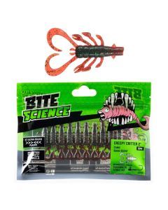 10 Pack of 2 Inch Bite Science Creepy Critter Soft Plastic Lures - Camo