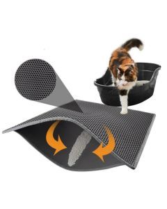 Pet Cat Litter Mat Waterproof EVA Double Layer Cat Litter Trapping Pet Litter Box Mat Clean Pad Products For Cats Accessories