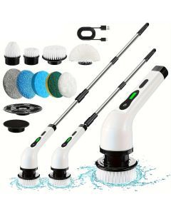 8 Brush Heads Cordless Electric Cleaner Handle