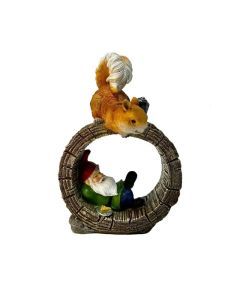 Solar Squirrel Elf Garden Statue Light with Wireless Charging