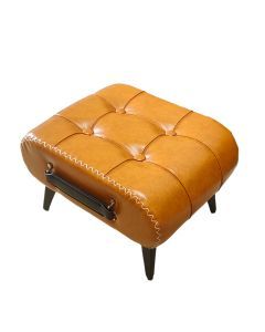 Faux Leather Shoe Changing Stool with Storage