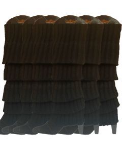6x Black Ribbed Leg Warmers Bulk Pack - Womens Dance Costume/80s Party