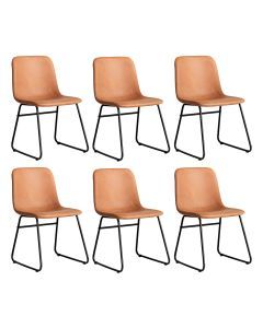 Levede 6x Dining Chairs Kitchen Table Chair Lounge Room Retro Padded Seat PU