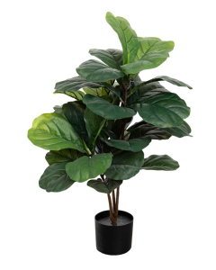 90cm Artificial Fiddle Leaf Fig Potted Tree - Green (Faux Indoor Decor)