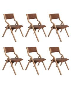 Levede 6x Dining Chairs Foldable PU Leather Kitchen Chair Lounge Room Vintage