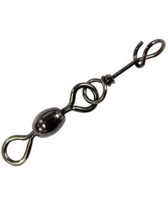 1 x 10 Pack of Mustad Black Crane Swivels with Fastach Clips