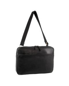 Pierre Cardin Mens Leather 15" Laptop Business Bag - Black