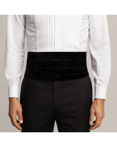 Formalaties Luxury Velvet Cummberbund Waist Sash - Black (Formal Weddings)