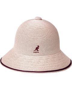 Kangol Womens Tropic Wide Brim Stripe Bucket Hat - Dusty Rose - S (Summer Cap)
