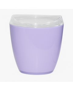 Oval Swing-Top Acrylic Waste Bin - Purple - Compact Bathroom/Office