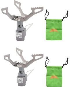 2PCS Mini Camping Gas Stove Silver