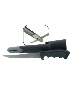Mirage 6 Inch Fishing and Fish Filleting Knife with Ceramic Sharpener Sheath