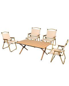 Levede Folding Camping Table Chair Set Portable Picnic Outdoor Egg Roll BBQ Desk