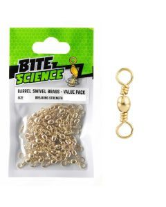 50 Pack of Bite Science Brass Barrel Fishing Swivels