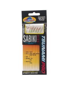 Size 6 Tsunami 6 Red Hook Sabiki Rig with TS68G Hage Green Head Flash and Beads