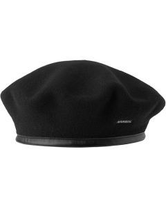 KANGOL Wool Monty Beret - Black (French Hat/Military Cap)