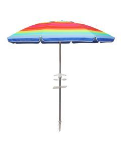 Centra 2m Outdoor Beach Umbrella Tilting Tropical Shelter Parasoll Colorful