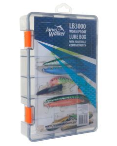 Jarvis Walker LB3000 Worm Proof Lure Tackle Box Adjustable Compartments