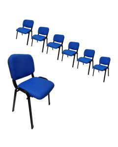 Stackable Office Conference Visitor and Community Chairs (Set of 7-Blue)