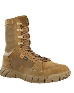 Mens Tactical Mid-Calf Combat Boots (Brown No Zip)