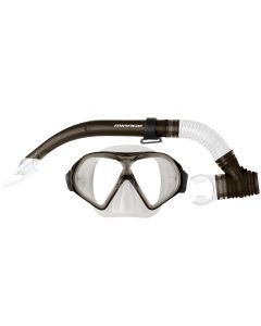 Mirage Tropic Grey Smoke Adult Silitex Snorkel & Mask Set with Tempered Lens