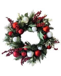 Christmas Wreath 60cm with Berries and Ornaments