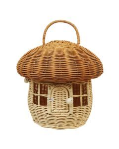 Rattan Mushroom Wicker Basket Cute Cartoon Tote