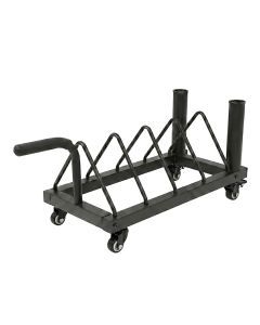Centra Horizontal Bumper Plate Rack with Wheels Barbell Weight Storage Holder