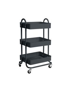 Levede 3 Tiers Kitchen Trolley Cart Steel Storage Rack Shelf Organiser Grey