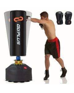 Free Standing Punching Boxing Bag - Heavy Duty Sandbag w/ Boxing Gloves(Black)