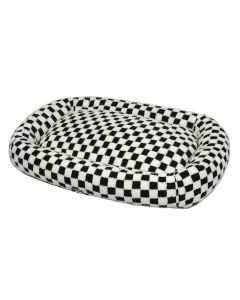 Pawz Dog Bed Calming Pet Checkered Plush Bed Soft Washable Bed Non-Slip L Size