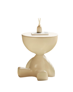 Cream White Creative Storage Side Table - 41cm Height