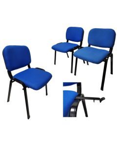Stackable & Linkable Office Conference Visitor Community  Chairs (Set of 7-Blue)