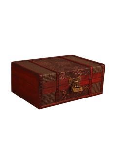 European vintage Wood box with lock storage box rectangle Desktop box antique wooden jewelry box