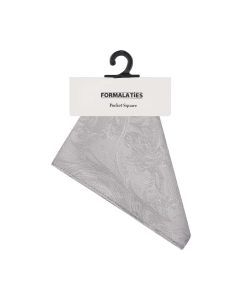 Formalaties Tapestry Platinum Pocket Square (Floral Print Handkerchief)