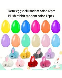 42pcs Colorful Easter Eggs with Stuffed Bunny Animals