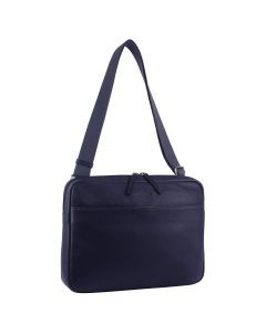 Pierre Cardin Mens Leather 13" Laptop Bag - Navy